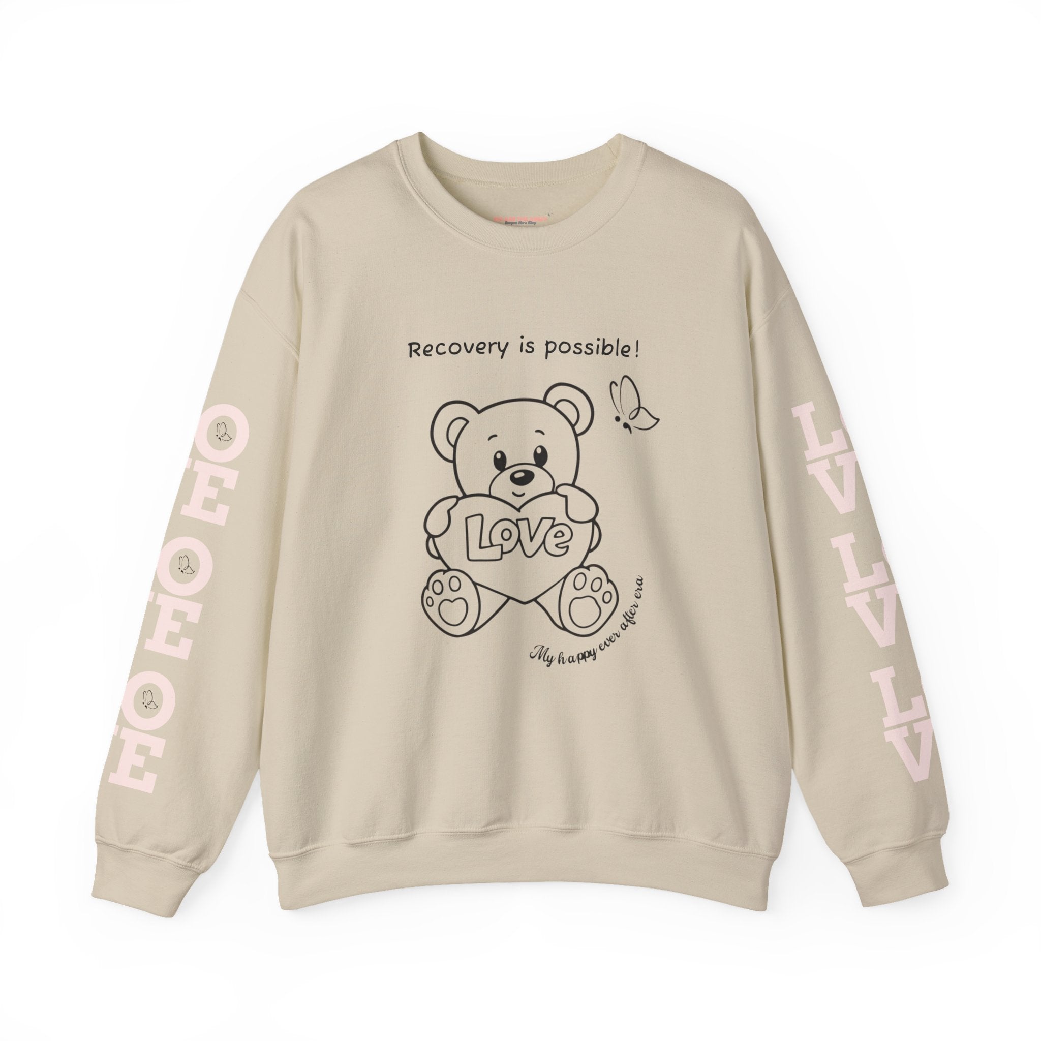 Custom Crewneck Sweatshirt — Inspirational Teddy Bear Mental Health Tee