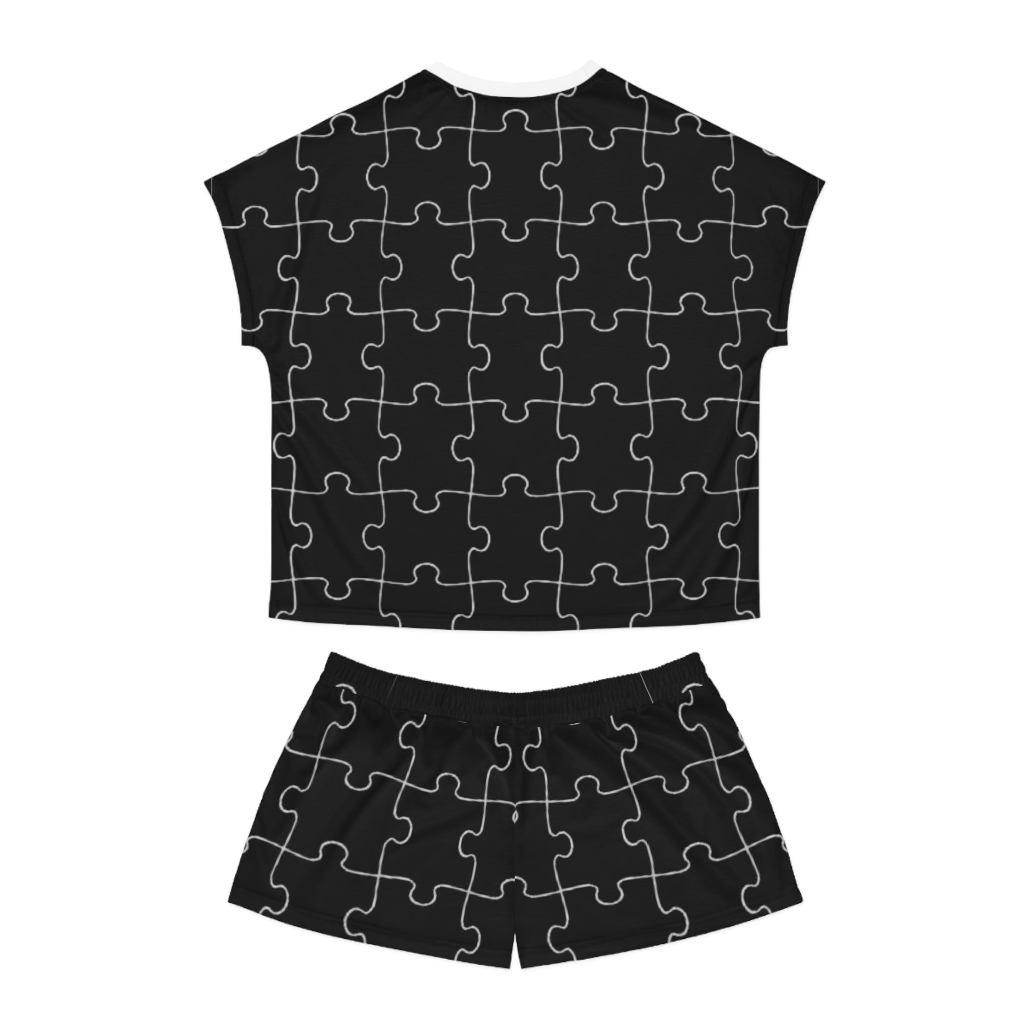 Black Teddy Puzzle Pyjama Set