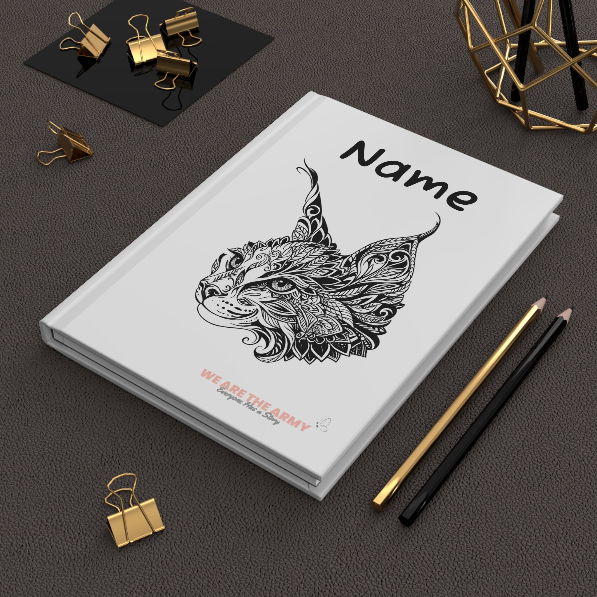 Hardcover Cat Journal — Personalized Detailed Cat Notebook  — Inspirational Photo Quote Gift