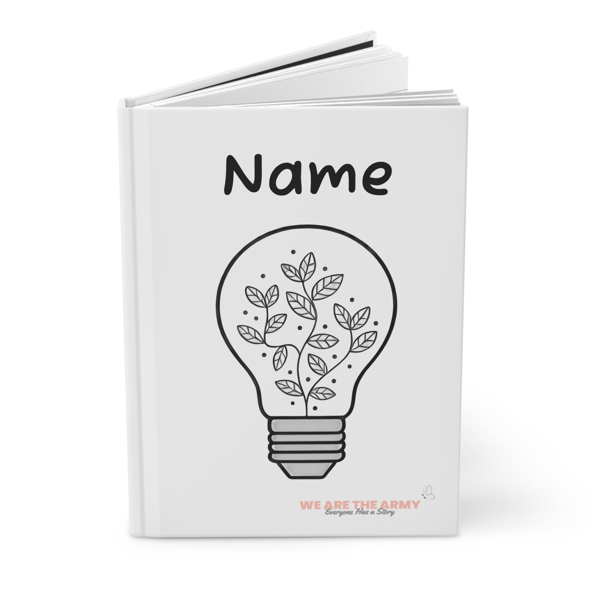 Hardcover Light Bulb Journal — Personalized Light Bulb Notebook — Inspirational Photo Quote Gift