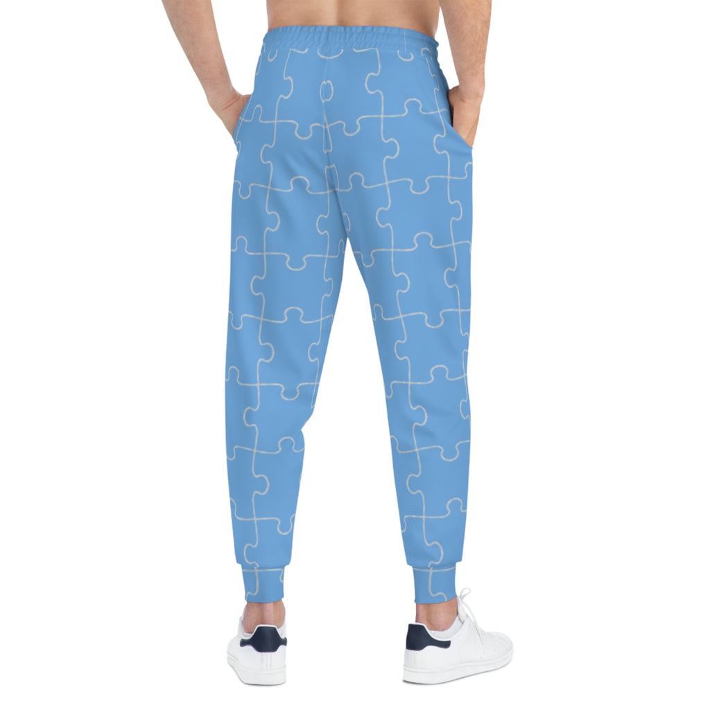 Blue Unisex Puzzle Joggers