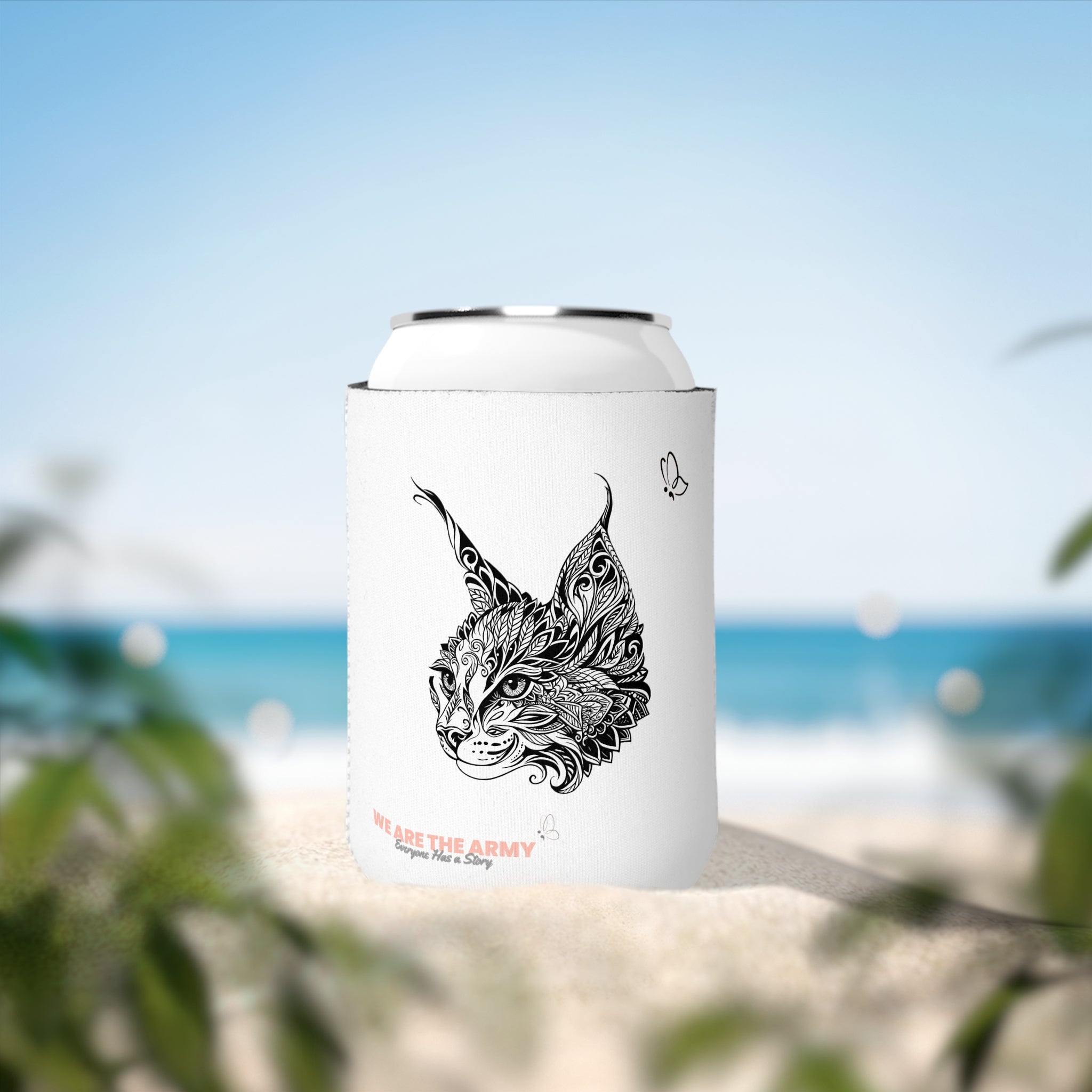 Cat Can Cooler Sleeve — Self Love Club Detailed Cat Koozie