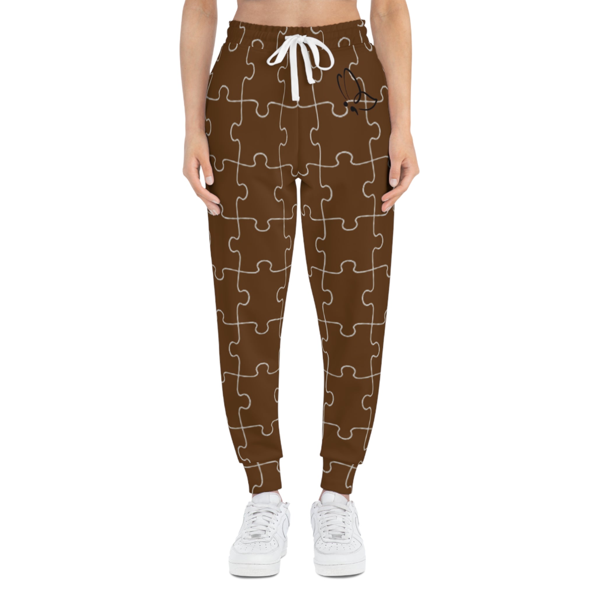 Brown Semi-Colon Puzzle Joggers (Women's)