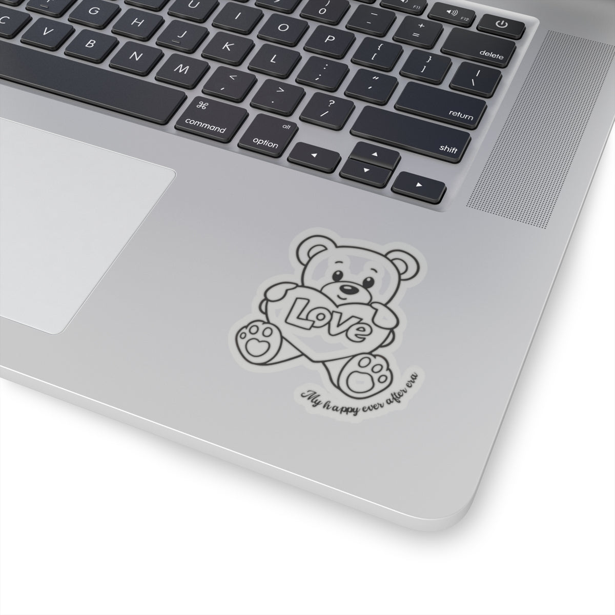 Love Bear Kiss-Cut Stickers — Cute Teddy Heart Decal ("Love")