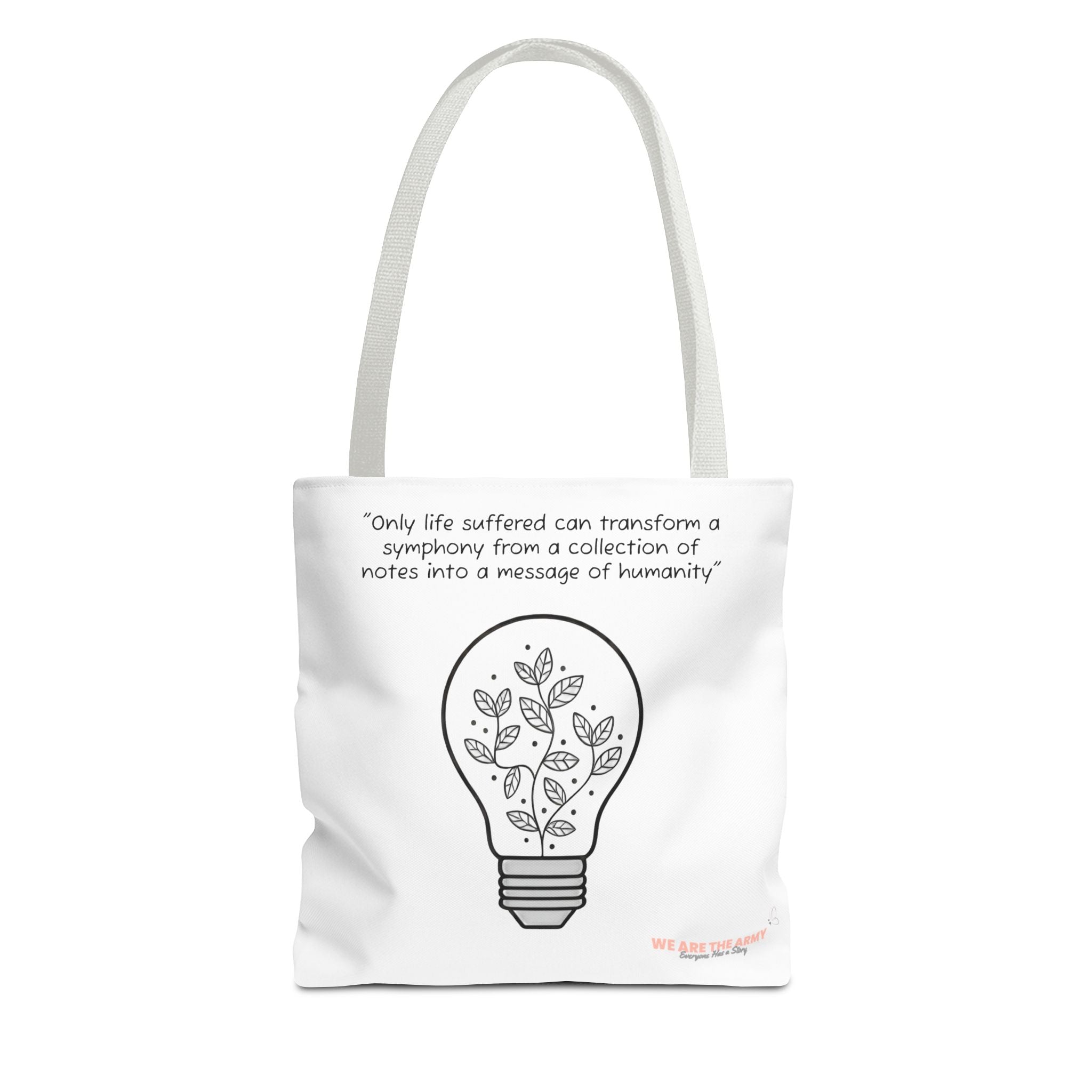 Custom Light Bulb Tote Bag — Inspirational Quote & Aesthetic Light Bulb All-Over Print Tote