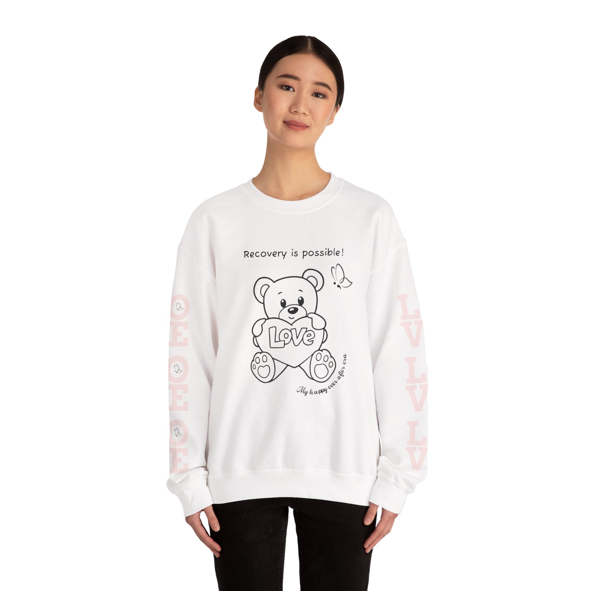 Custom Crewneck Sweatshirt — Inspirational Teddy Bear Mental Health Tee
