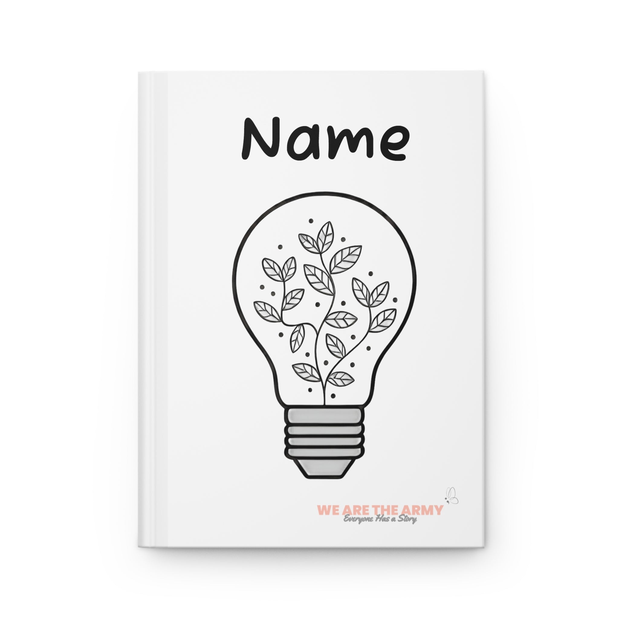 Hardcover Light Bulb Journal — Personalized Light Bulb Notebook — Inspirational Photo Quote Gift