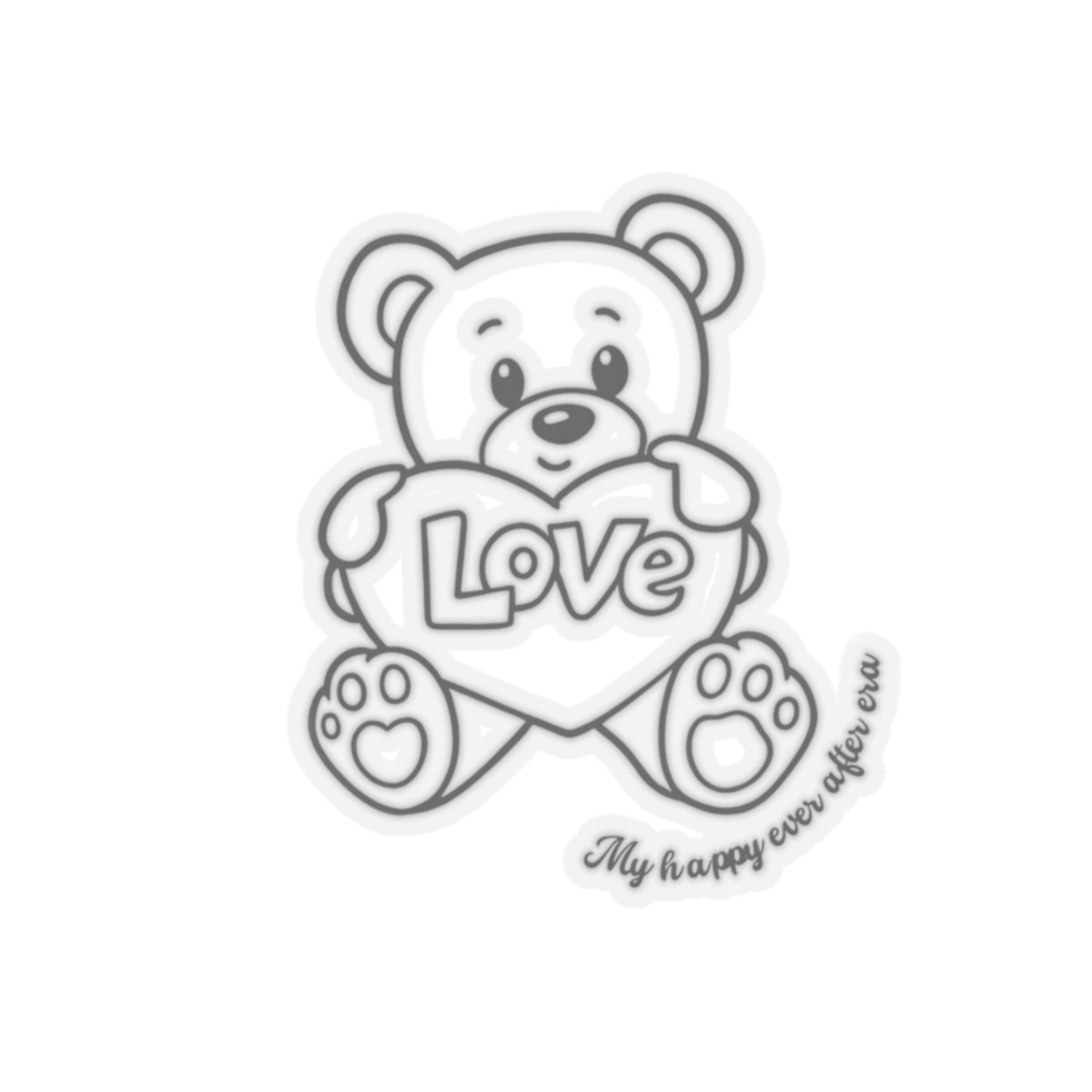 Love Bear Kiss-Cut Stickers — Cute Teddy Heart Decal ("Love")
