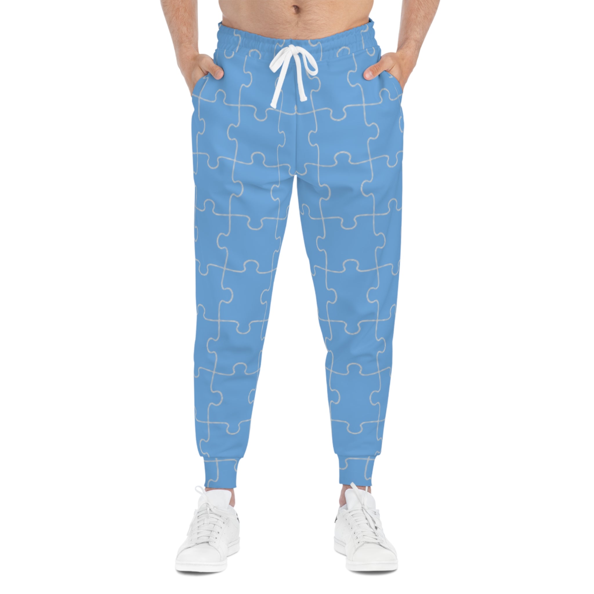 Blue Unisex Puzzle Joggers