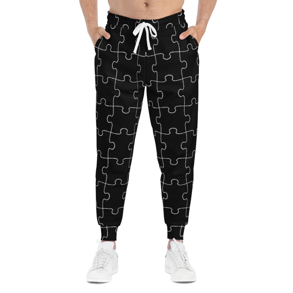 Black Unisex Puzzle Joggers