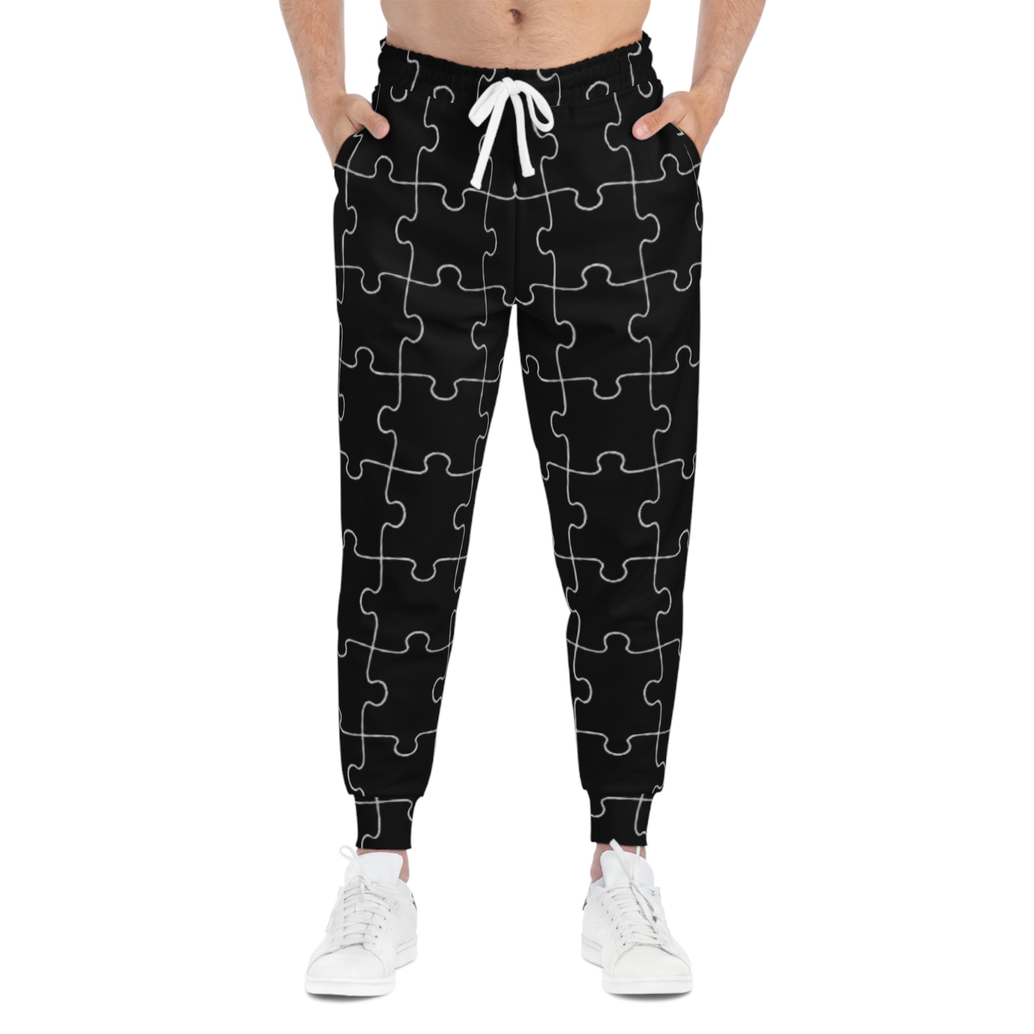 Black Unisex Puzzle Joggers