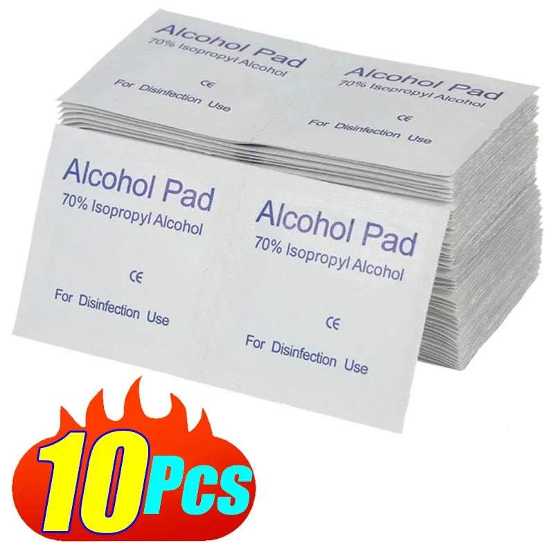10/100Pcs Disposable Alcohol Cotton Pads Disinfectant Wipe