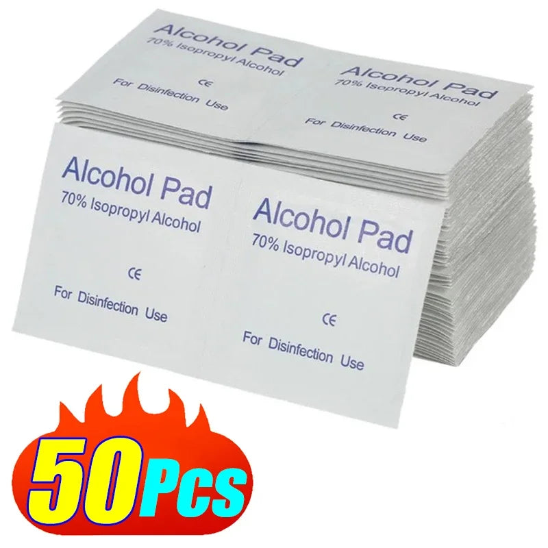 10/100Pcs Disposable Alcohol Cotton Pads Disinfectant Wipe