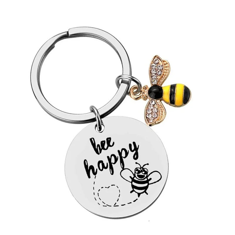 Bee Happy Keychain