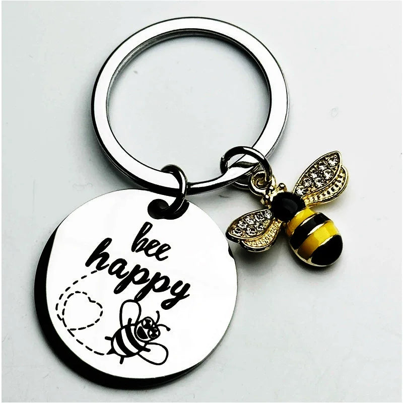 Bee Happy Keychain