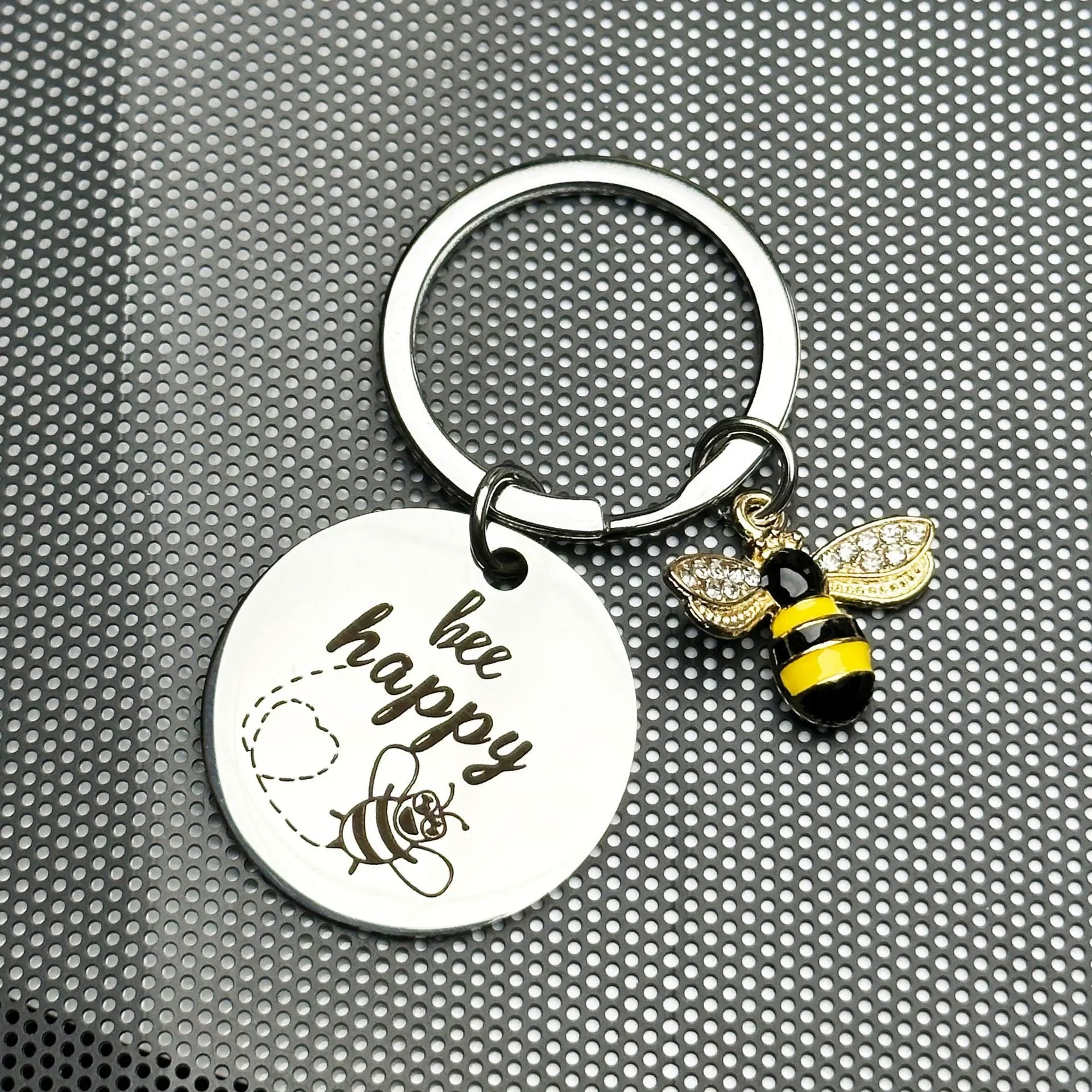 Bee Happy Keychain